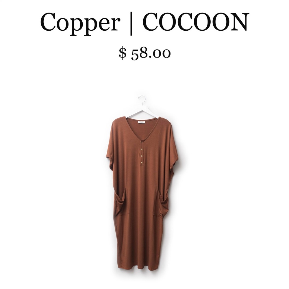 Dwell & Slumber Copper Cocoon BNWT House Dress